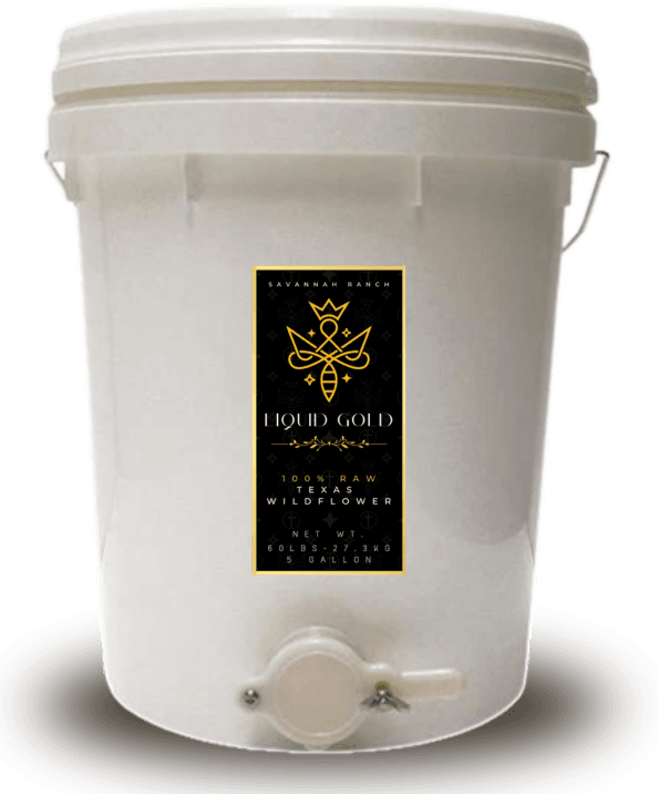 Liquid Gold 5 gallon raw Texas honey bucket